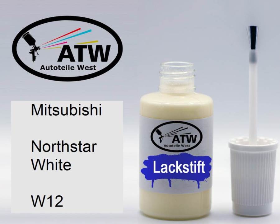 Mitsubishi, Northstar White, W12: 20ml Lackstift, von ATW Autoteile West.